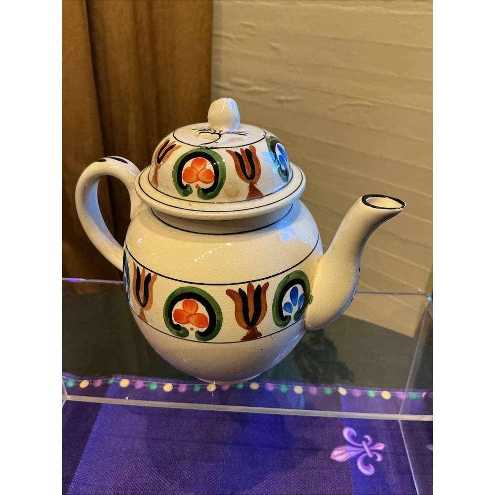 Vintage Royal Adams Titian Ware Ceramic Teapot Hand painted